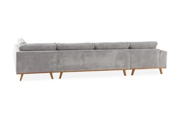 Copenhagen 5-seters Høyrevendt U-formet Sofa med Divan og Sjeselong i Manchester - Lys grå - Møbler - Sofaer - U-sofa