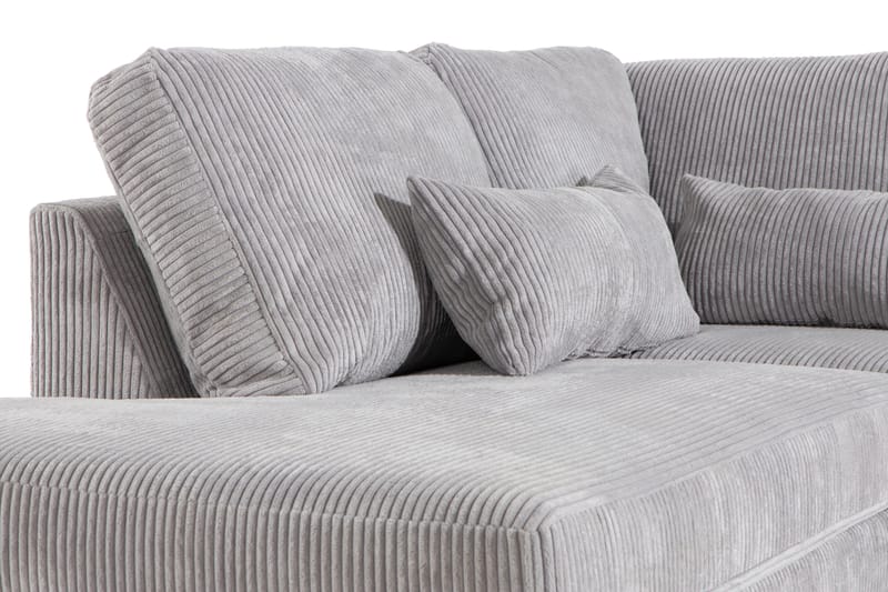 Copenhagen 5-seters Høyrevendt U-formet Sofa med Divan og Sjeselong i Manchester - Lys grå - Møbler - Sofaer - U-sofa