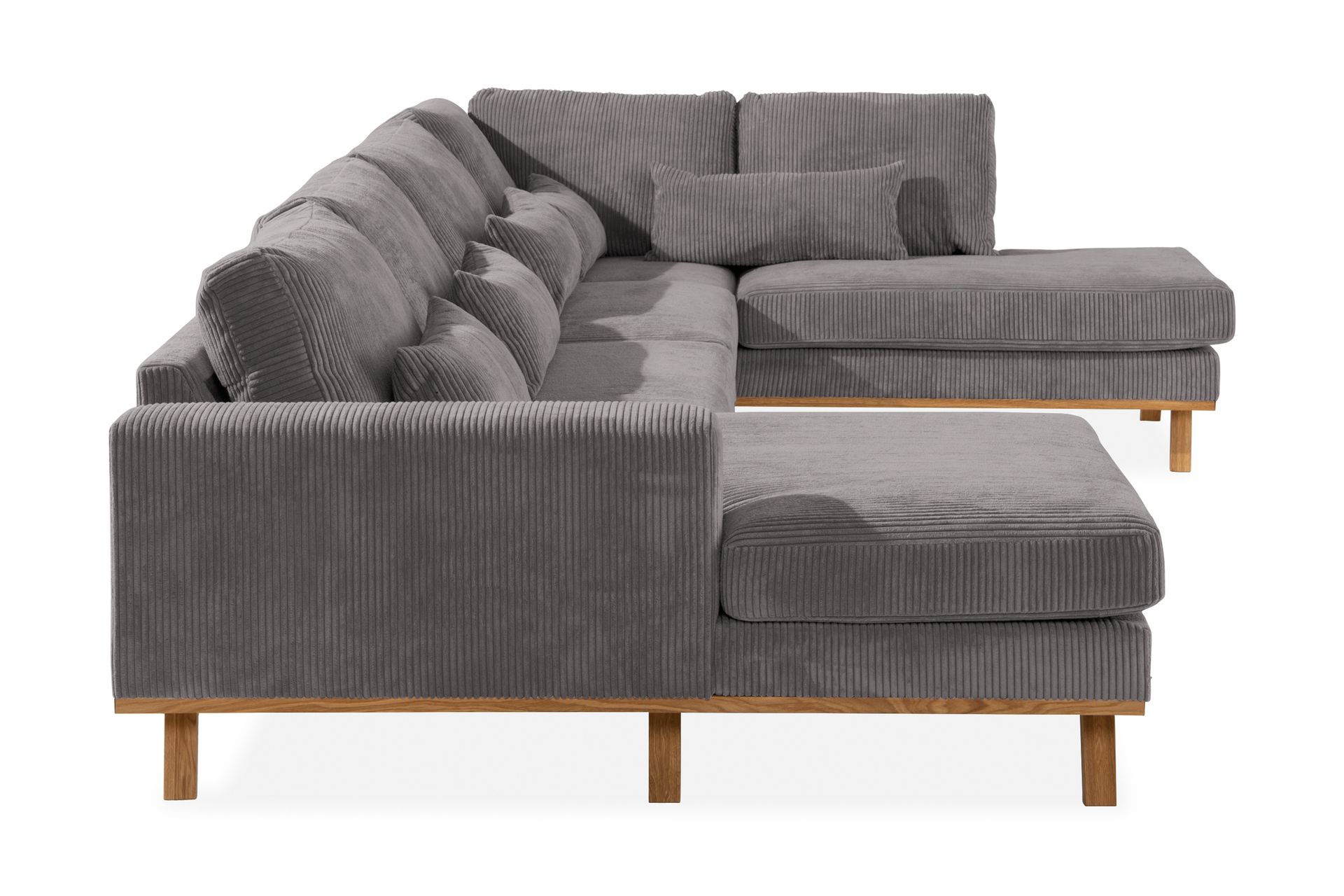 Copenhagen 5-seters Høyrevendt U-formet Sofa med Divan og Sjeselong i Manchester - Mørk grå - Møbler - Sofaer - U-sofa