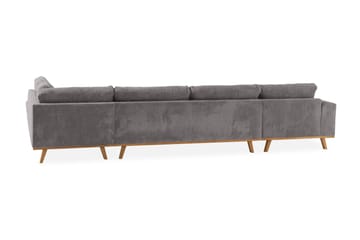 Copenhagen 5-seters Høyrevendt U-formet Sofa med Divan og Sjeselong i Manchester - Mørk grå - Møbler - Sofaer - U-sofa