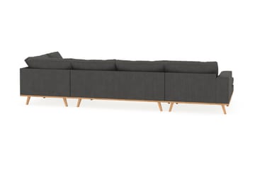 Copenhagen 5-seters Høyrevendt U-formet Sofa med Divan og Sjeselong i Manchester - Mørk grå - Møbler - Sofaer - U-sofa