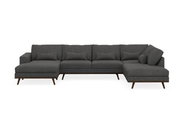 Copenhagen 5-seters Høyrevendt U-formet Sofa med Divan og Sjeselong i Manchester - Mørk grå - Møbler - Sofaer - U-sofa