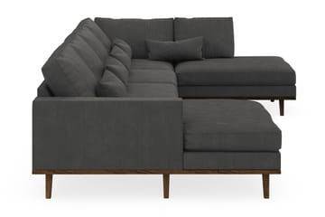 Copenhagen 5-seters Høyrevendt U-formet Sofa med Divan og Sjeselong i Manchester - Mørk grå - Møbler - Sofaer - U-sofa