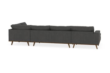 Copenhagen 5-seters Høyrevendt U-formet Sofa med Divan og Sjeselong i Manchester - Mørk grå - Møbler - Sofaer - U-sofa