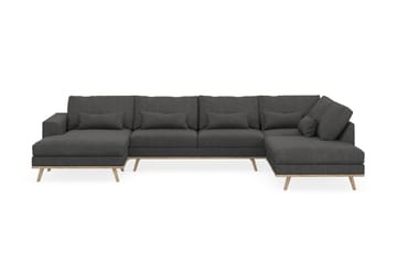 Copenhagen 5-seters Høyrevendt U-formet Sofa med Divan og Sjeselong i Manchester - Mørk grå - Møbler - Sofaer - U-sofa