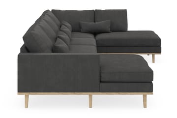 Copenhagen 5-seters Høyrevendt U-formet Sofa med Divan og Sjeselong i Manchester - Mørk grå - Møbler - Sofaer - U-sofa