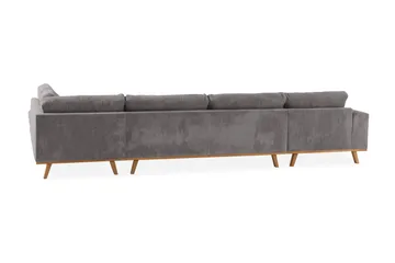 Copenhagen 5-seters Høyrevendt U-formet Sofa med Divan og Sjeselong i Manchester - Mørk grå - Møbler - Sofaer - U-sofa