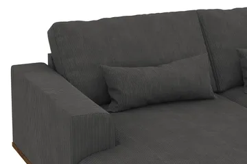 Copenhagen 5-seters Høyrevendt U-formet Sofa med Divan og Sjeselong i Manchester - Mørk grå - Møbler - Sofaer - U-sofa