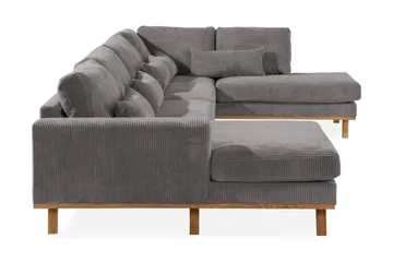 Copenhagen 5-seters Høyrevendt U-formet Sofa med Divan og Sjeselong i Manchester - Mørk grå - Møbler - Sofaer - U-sofa