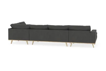 Copenhagen 5-seters Høyrevendt U-formet Sofa med Divan og Sjeselong i Manchester - Mørk grå - Møbler - Sofaer - U-sofa