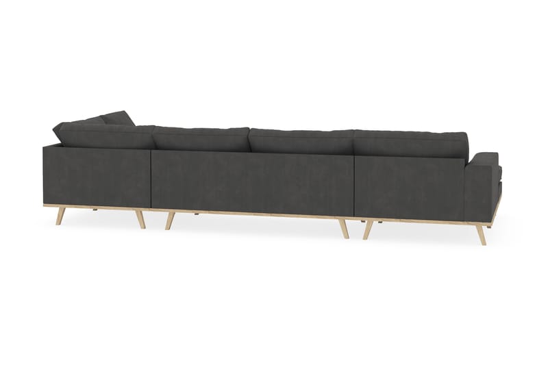Copenhagen 5-seters Høyrevendt U-formet Sofa med Divan og Sjeselong i Manchester - Mørk grå - Møbler - Sofaer - U-sofa