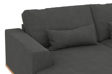 Copenhagen 5-seters Høyrevendt U-formet Sofa med Divan og Sjeselong i Manchester - Mørk grå - Møbler - Sofaer - U-sofa