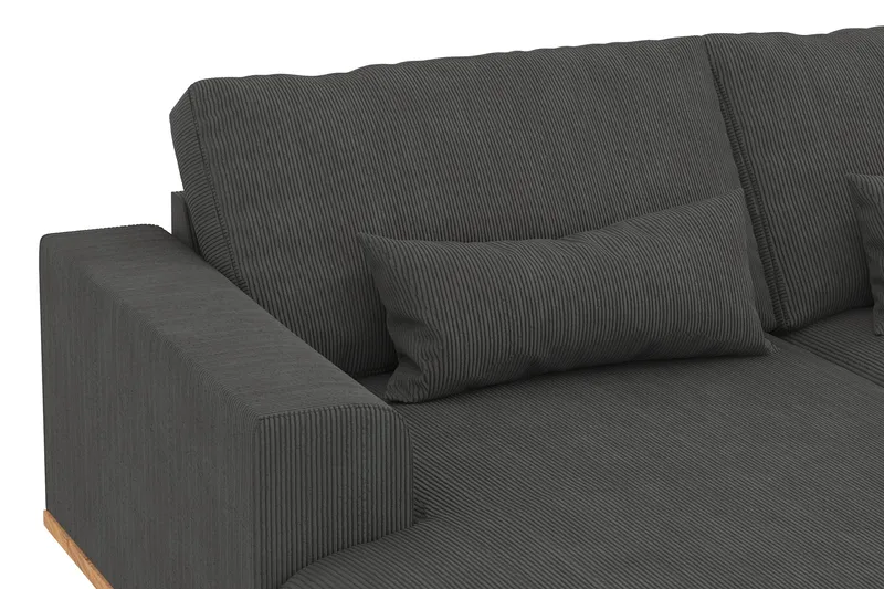 Copenhagen 5-seters Høyrevendt U-formet Sofa med Divan og Sjeselong i Manchester - Mørk grå - Møbler - Sofaer - U-sofa