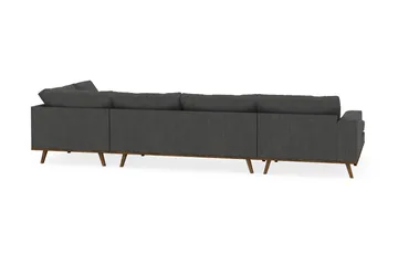 Copenhagen 5-seters Høyrevendt U-formet Sofa med Divan og Sjeselong i Manchester - Mørk grå - Møbler - Sofaer - U-sofa