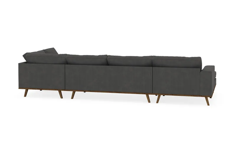 Copenhagen 5-seters Høyrevendt U-formet Sofa med Divan og Sjeselong i Manchester - Mørk grå - Møbler - Sofaer - U-sofa