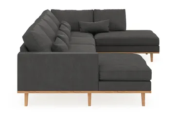 Copenhagen 5-seters Høyrevendt U-formet Sofa med Divan og Sjeselong i Manchester - Mørk grå - Møbler - Sofaer - U-sofa
