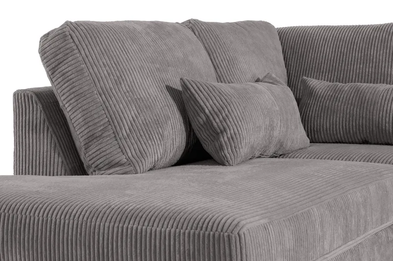 Copenhagen 5-seters Høyrevendt U-formet Sofa med Divan og Sjeselong i Manchester - Mørk grå - Møbler - Sofaer - U-sofa