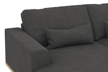Copenhagen 5-seters Høyrevendt U-formet Sofa med Divan og Sjeselong i Manchester - Mørk grå - Møbler - Sofaer - U-sofa