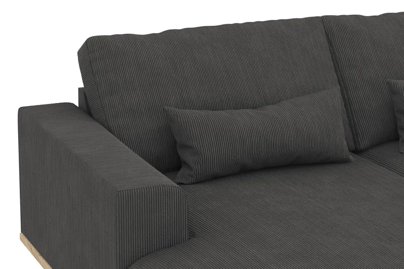 Copenhagen 5-seters Høyrevendt U-formet Sofa med Divan og Sjeselong i Manchester - Mørk grå - Møbler - Sofaer - U-sofa
