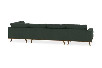 Copenhagen 5-seters Høyrevendt U-formet Sofa med Divan og Sjeselong i Manchester - Mørk grønn - Møbler - Sofaer - U-sofa