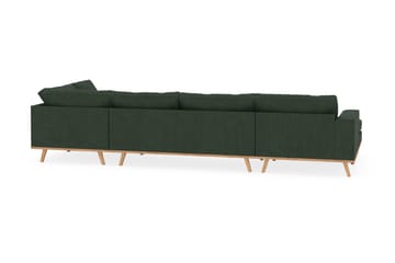 Copenhagen 5-seters Høyrevendt U-formet Sofa med Divan og Sjeselong i Manchester - Mørk grønn - Møbler - Sofaer - U-sofa