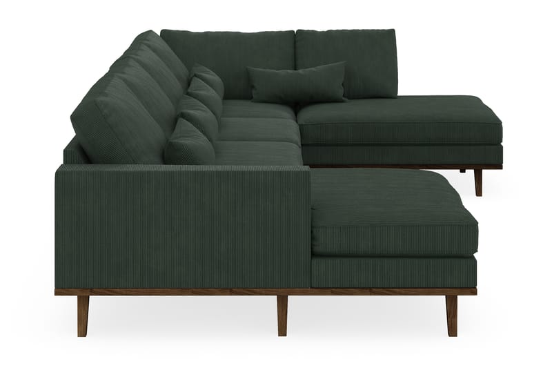 Copenhagen 5-seters Høyrevendt U-formet Sofa med Divan og Sjeselong i Manchester - Mørk grønn - Møbler - Sofaer - U-sofa