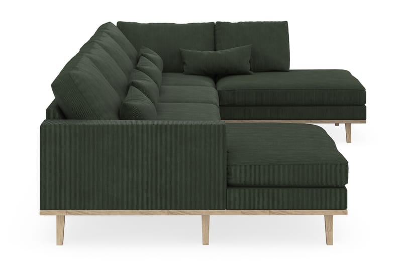 Copenhagen 5-seters Høyrevendt U-formet Sofa med Divan og Sjeselong i Manchester - Mørk grønn - Møbler - Sofaer - U-sofa
