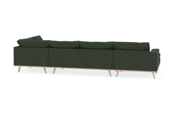 Copenhagen 5-seters Høyrevendt U-formet Sofa med Divan og Sjeselong i Manchester - Mørk grønn - Møbler - Sofaer - U-sofa