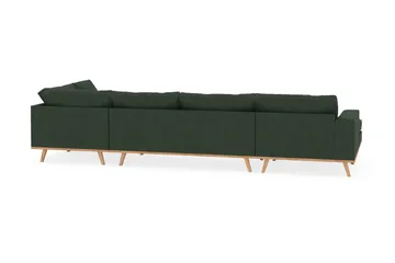 Copenhagen 5-seters Høyrevendt U-formet Sofa med Divan og Sjeselong i Manchester - Mørk grønn - Møbler - Sofaer - U-sofa