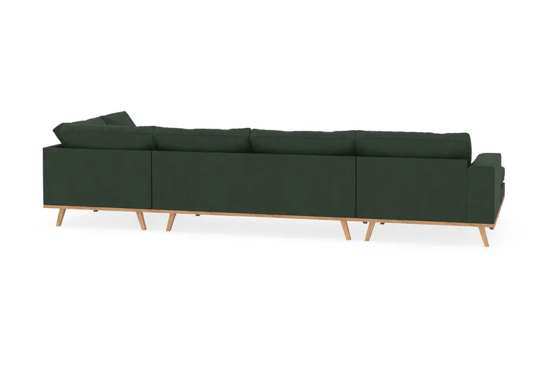 Copenhagen 5-seters Høyrevendt U-formet Sofa med Divan og Sjeselong i Manchester - Mørk grønn - Møbler - Sofaer - U-sofa