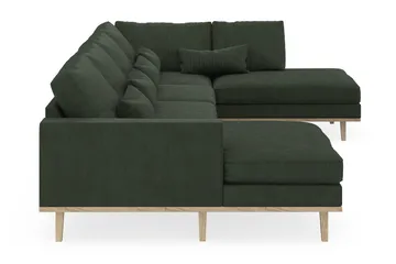 Copenhagen 5-seters Høyrevendt U-formet Sofa med Divan og Sjeselong i Manchester - Mørk grønn - Møbler - Sofaer - U-sofa