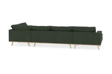 Copenhagen 5-seters Høyrevendt U-formet Sofa med Divan og Sjeselong i Manchester - Mørk grønn - Møbler - Sofaer - U-sofa