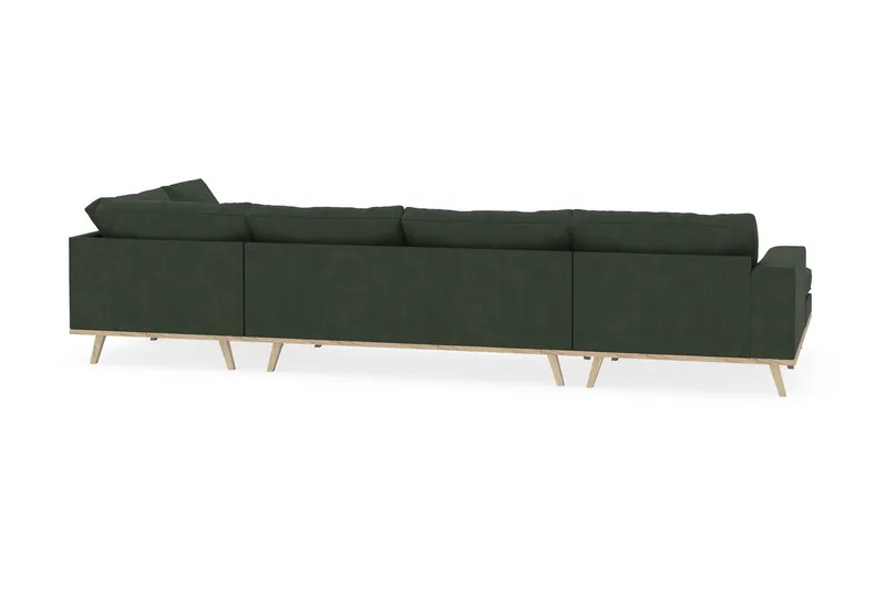 Copenhagen 5-seters Høyrevendt U-formet Sofa med Divan og Sjeselong i Manchester - Mørk grønn - Møbler - Sofaer - U-sofa