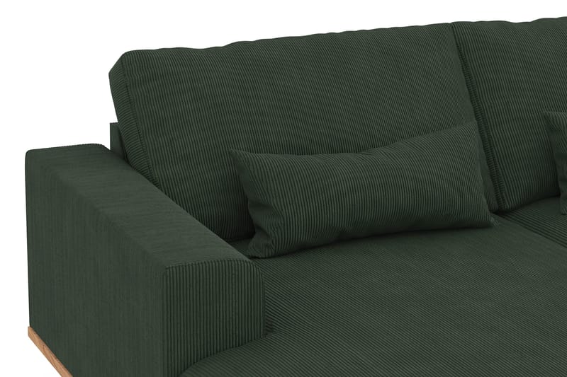 Copenhagen 5-seters Høyrevendt U-formet Sofa med Divan og Sjeselong i Manchester - Mørk grønn - Møbler - Sofaer - U-sofa