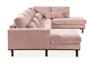 Copenhagen 5-seters Høyrevendt U-formet Sofa med Divan og Sjeselong i Manchester - Rosa - Møbler - Sofaer - U-sofa