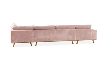 Copenhagen 5-seters Høyrevendt U-formet Sofa med Divan og Sjeselong i Manchester - Rosa - Møbler - Sofaer - U-sofa