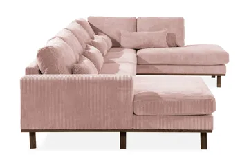 Copenhagen 5-seters Høyrevendt U-formet Sofa med Divan og Sjeselong i Manchester - Rosa - Møbler - Sofaer - U-sofa