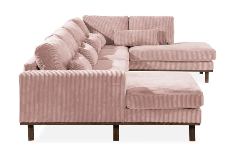 Copenhagen 5-seters Høyrevendt U-formet Sofa med Divan og Sjeselong i Manchester - Rosa - Møbler - Sofaer - U-sofa