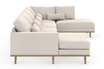 Copenhagen 5-seters Høyrevendt U-formet Sofa med Divan og Sjeselong i Stoff - Beige - Møbler - Sofaer - U-sofa