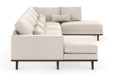 Copenhagen 5-seters Høyrevendt U-formet Sofa med Divan og Sjeselong i Stoff - Beige - Møbler - Sofaer - U-sofa