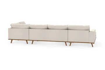 Copenhagen 5-seters Høyrevendt U-formet Sofa med Divan og Sjeselong i Stoff - Beige - Møbler - Sofaer - U-sofa