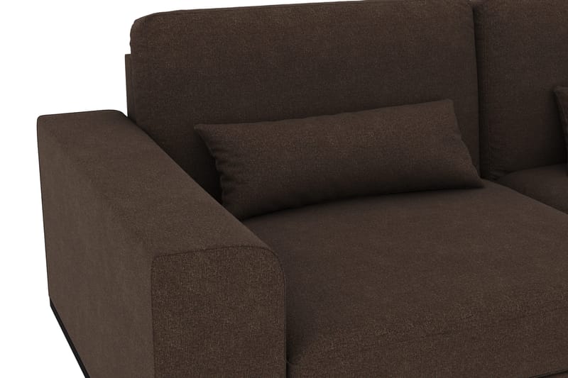 Copenhagen 5-seters Høyrevendt U-formet Sofa med Divan og Sjeselong i Stoff - Brun - Møbler - Sofaer - U-sofa