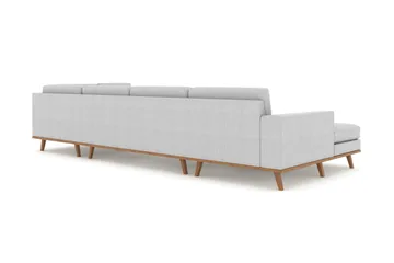 Copenhagen 5-seters Høyrevendt U-formet Sofa med Divan og Sjeselong i Stoff - Grå - Møbler - Sofaer - U-sofa