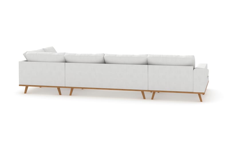 Copenhagen 5-seters Høyrevendt U-formet Sofa med Divan og Sjeselong i Stoff - Hvit - Møbler - Sofaer - U-sofa
