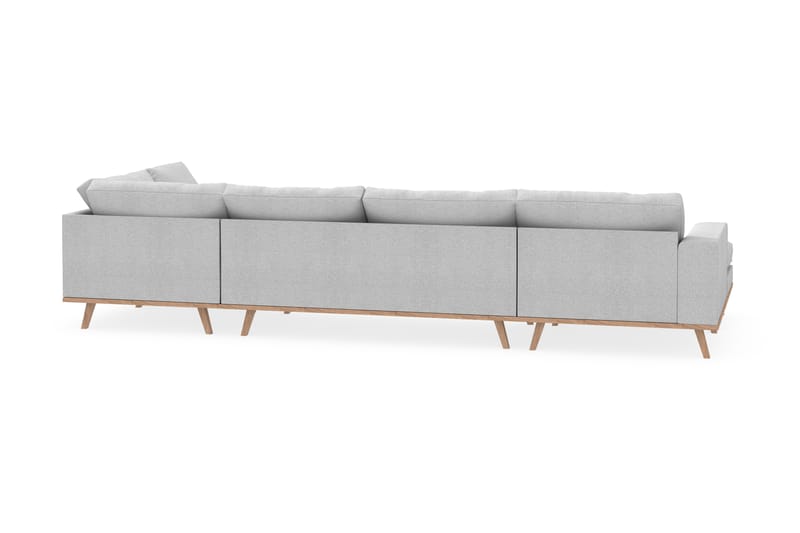 Copenhagen 5-seters Høyrevendt U-formet Sofa med Divan og Sjeselong i Stoff - Lys grå - Møbler - Sofaer - U-sofa