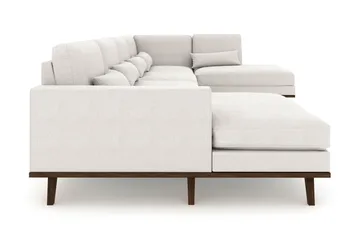 Copenhagen 5-seters Høyrevendt U-formet Sofa med Divan og Sjeselong i Stoff - Lys grå - Møbler - Sofaer - U-sofa