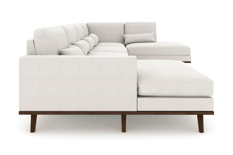 Copenhagen 5-seters Høyrevendt U-formet Sofa med Divan og Sjeselong i Stoff - Lys grå - Møbler - Sofaer - U-sofa