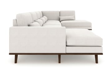 Copenhagen 5-seters Høyrevendt U-formet Sofa med Divan og Sjeselong i Stoff - Lys grå - Møbler - Sofaer - U-sofa
