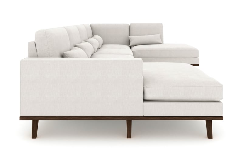 Copenhagen 5-seters Høyrevendt U-formet Sofa med Divan og Sjeselong i Stoff - Lys grå - Møbler - Sofaer - U-sofa