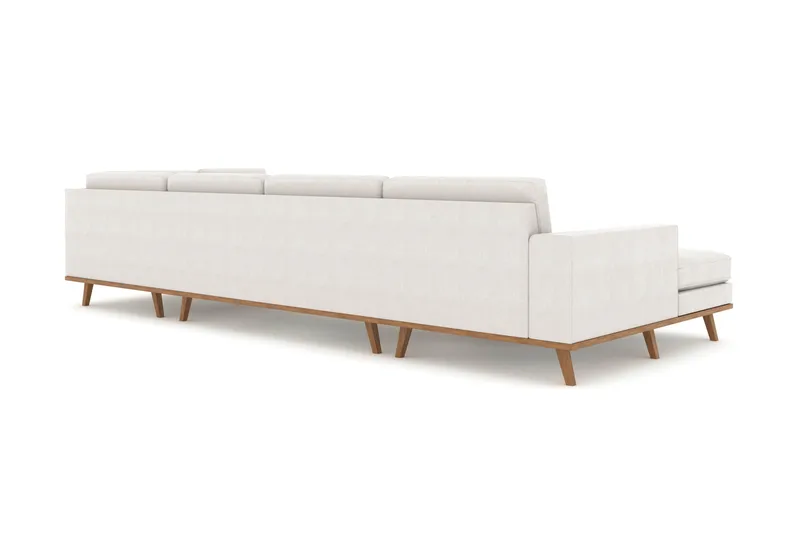 Copenhagen 5-seters Høyrevendt U-formet Sofa med Divan og Sjeselong i Stoff - Lys grå - Møbler - Sofaer - U-sofa